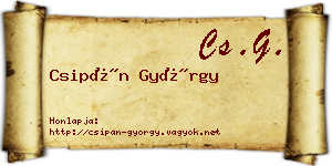 Csipán György névjegykártya